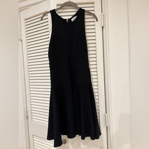 Milly black bandage ribbed fit and flare dress